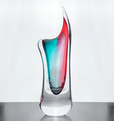 Voltaire Art Vase, Turquoise/Rose 2