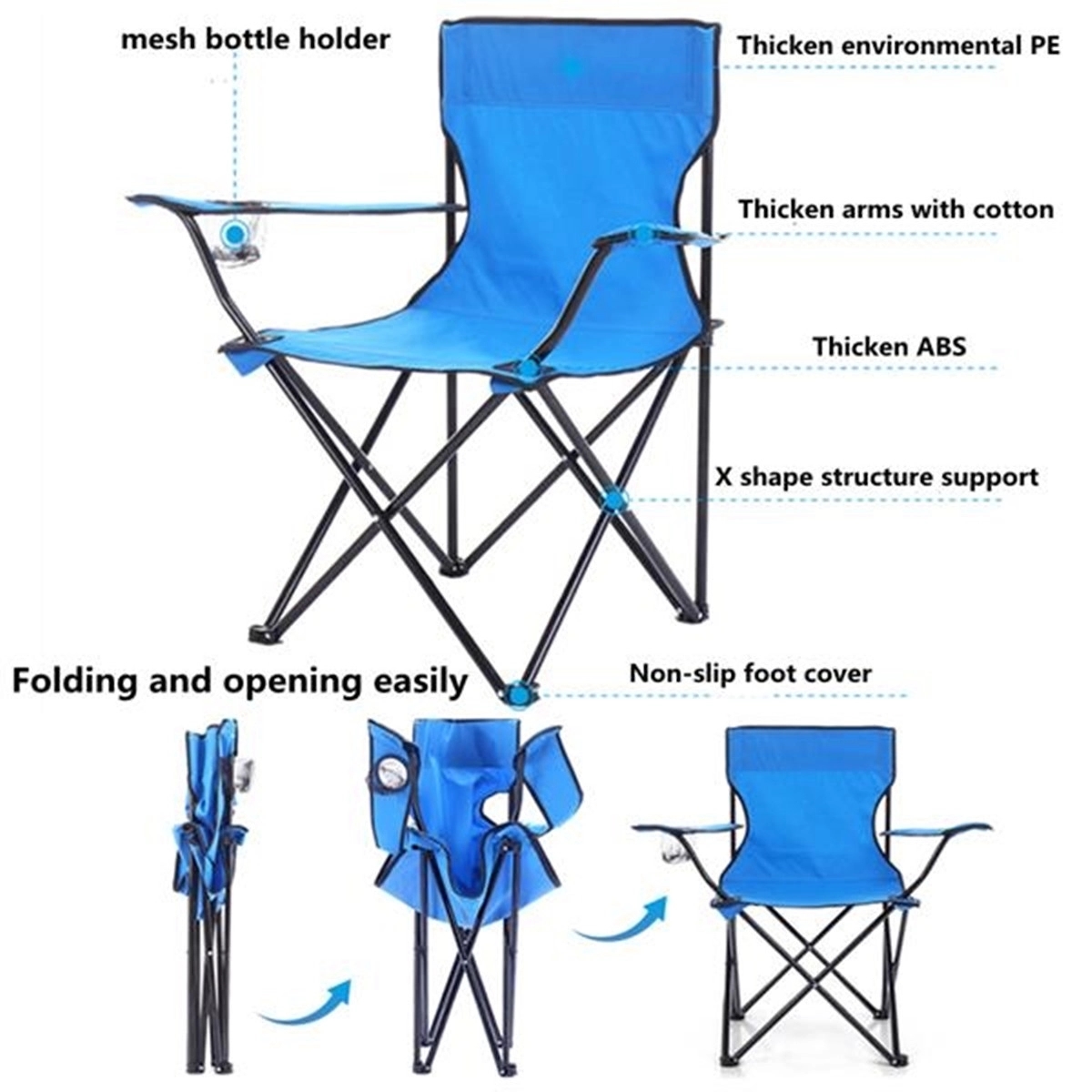 Portable Folding Chair with Arm Rest Cup Holder 3