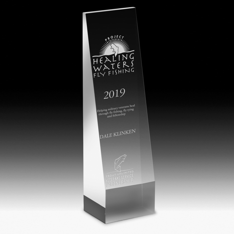 Screen Printed Angled Obelisk Award (9") 4