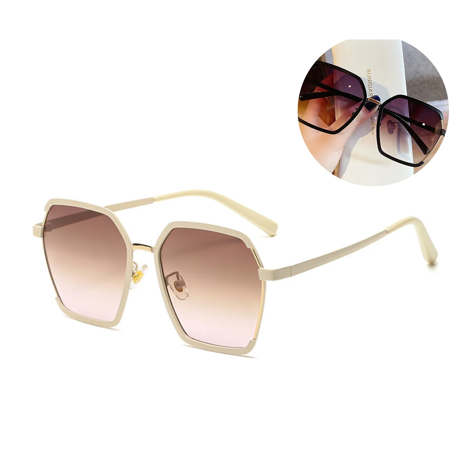 Metal Large Frame Sunglasses 2