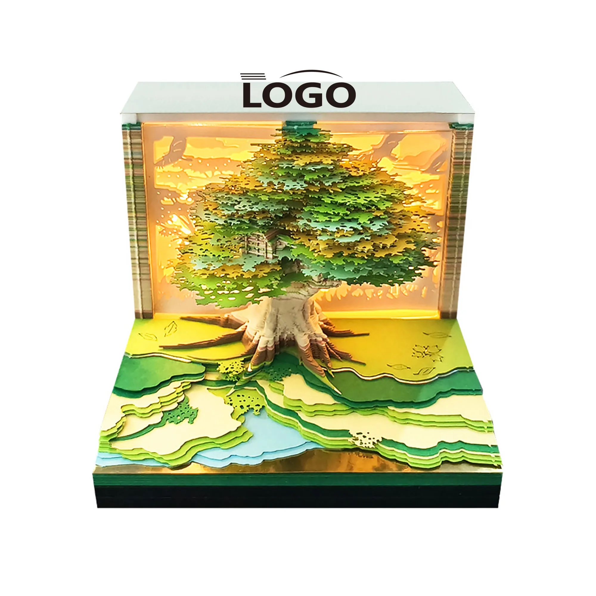 Creative 3D Paper Carving Notepad Novel Ornament