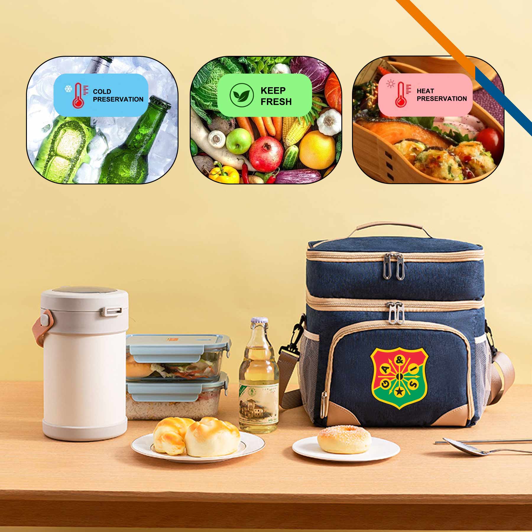 Nixi Double Layer Insulated Cooler Lunch Bag 3