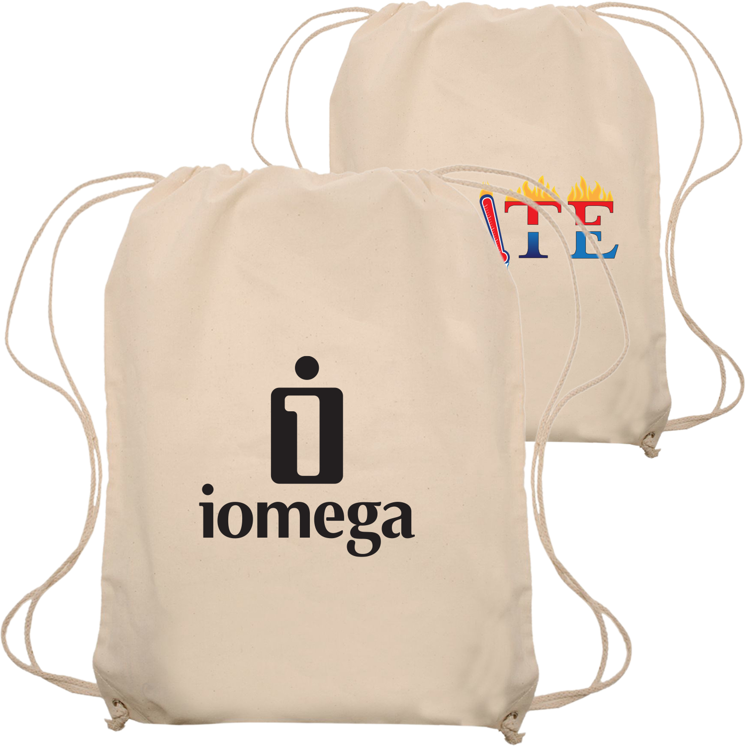 Natural Bags Lightweight Cotton Drawstring Backpacks 3