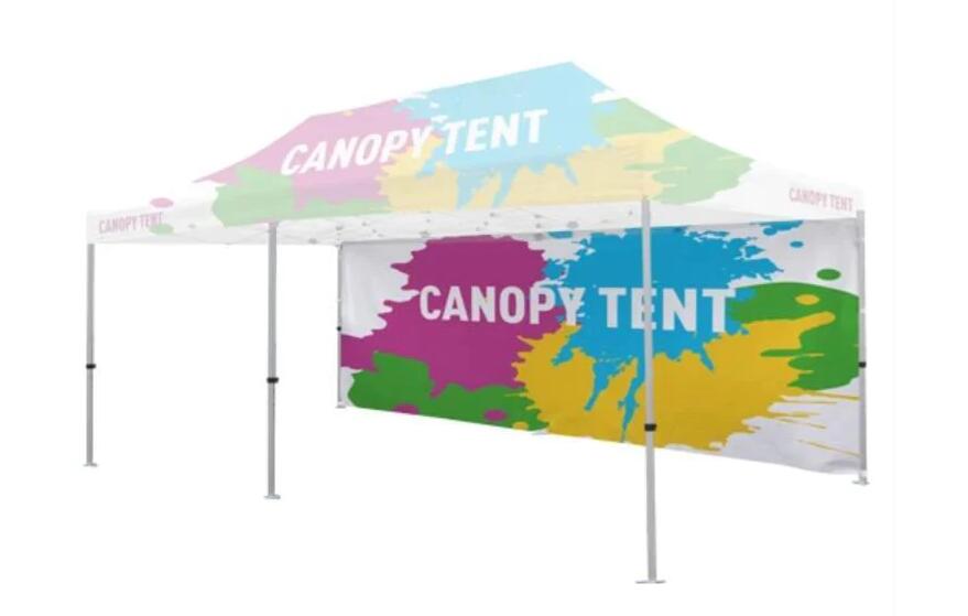 20' Tent Canopy Full Wall Back Wall Custom Graphic Banner (Single Side, Dye Sublimation)