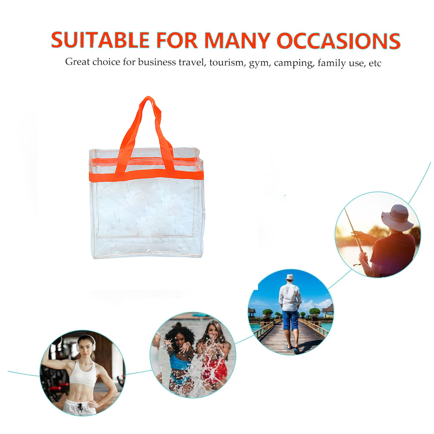 Large PVC Clear Tote Bag for shopping 1