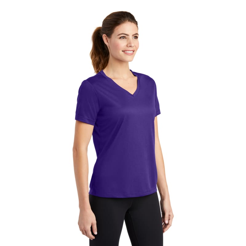 Sport-Tek Women's PosiCharge RacerMesh V-Neck Tee. 26