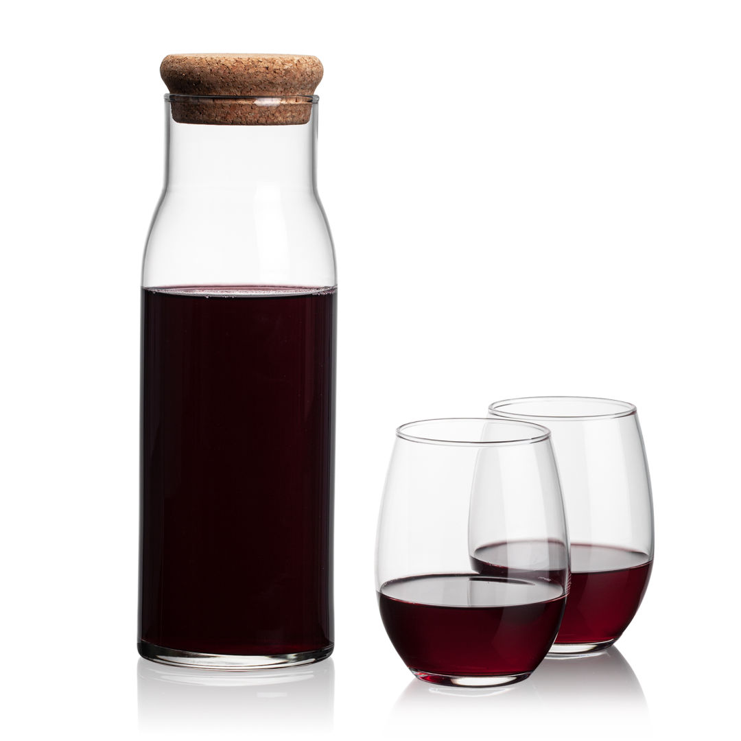 Aviston Carafe & Stanford Stemless Wine 6