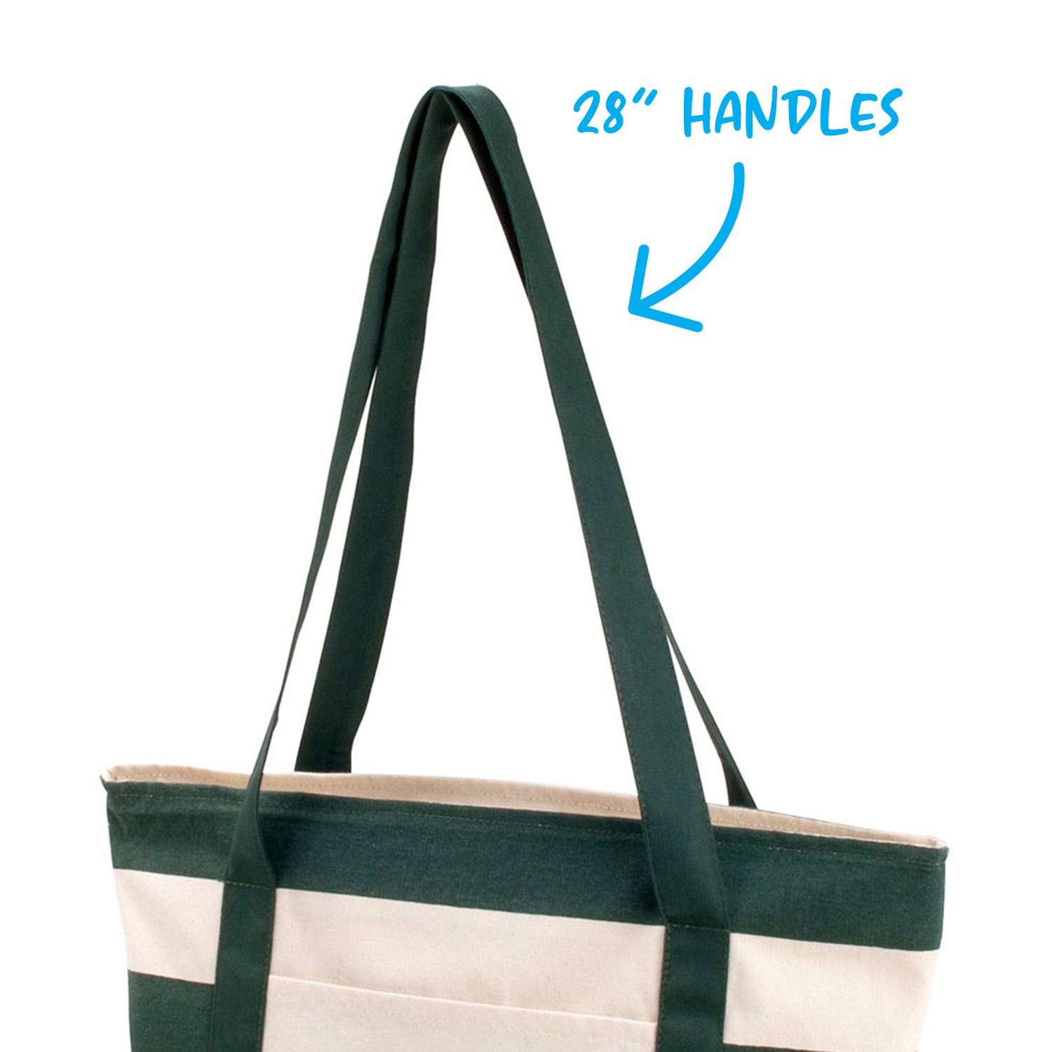 Striped Accent Boat Bag, custom tote bag with logo imprint 7