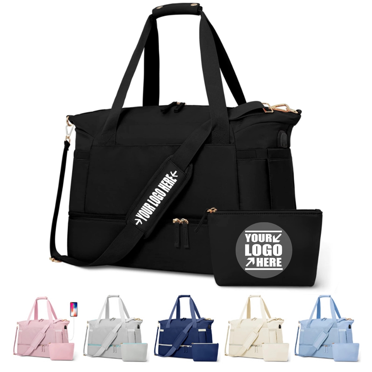 Custom Usb Port Travel Duffel Bag 5