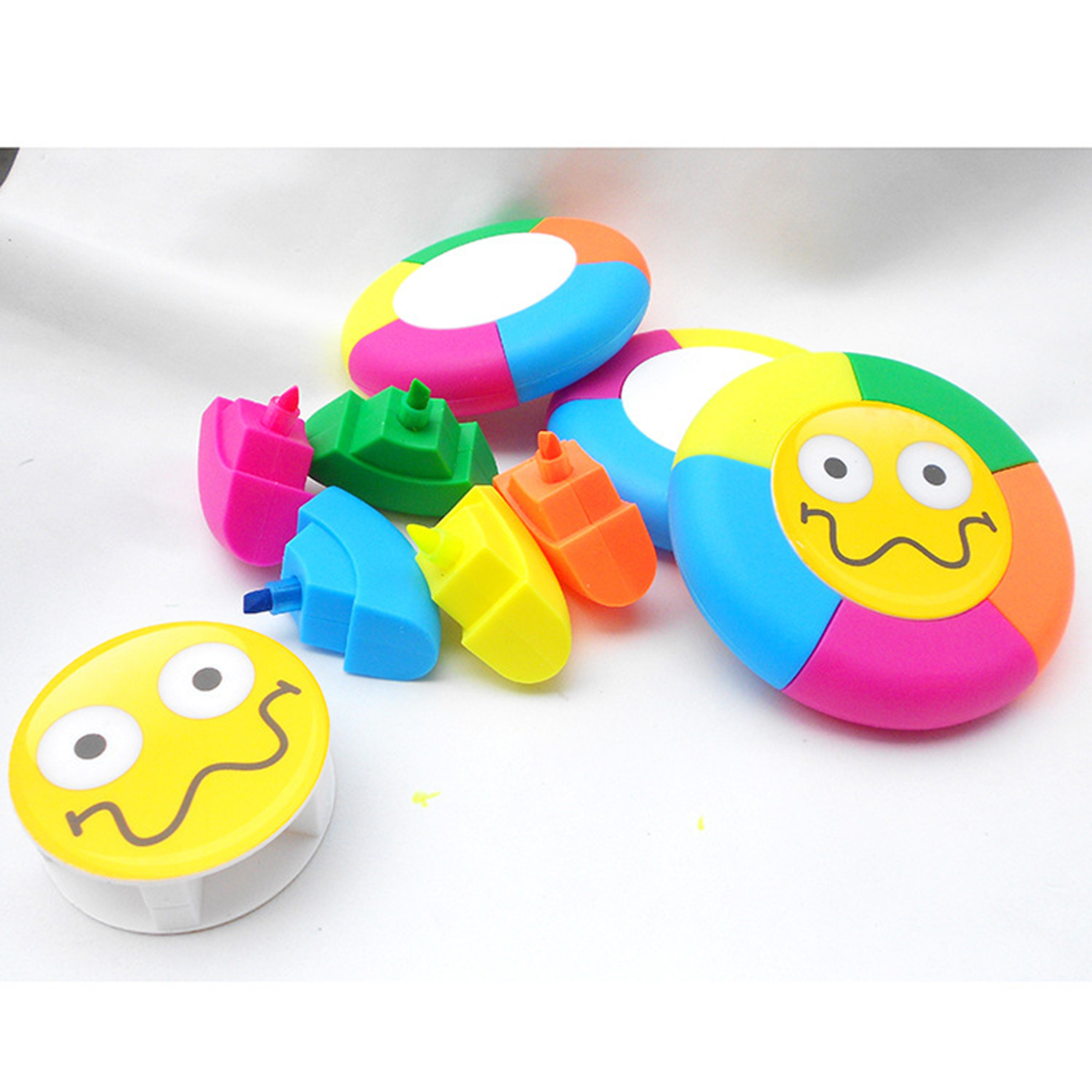 Round Shape Five-Color Highlighter Pen 3