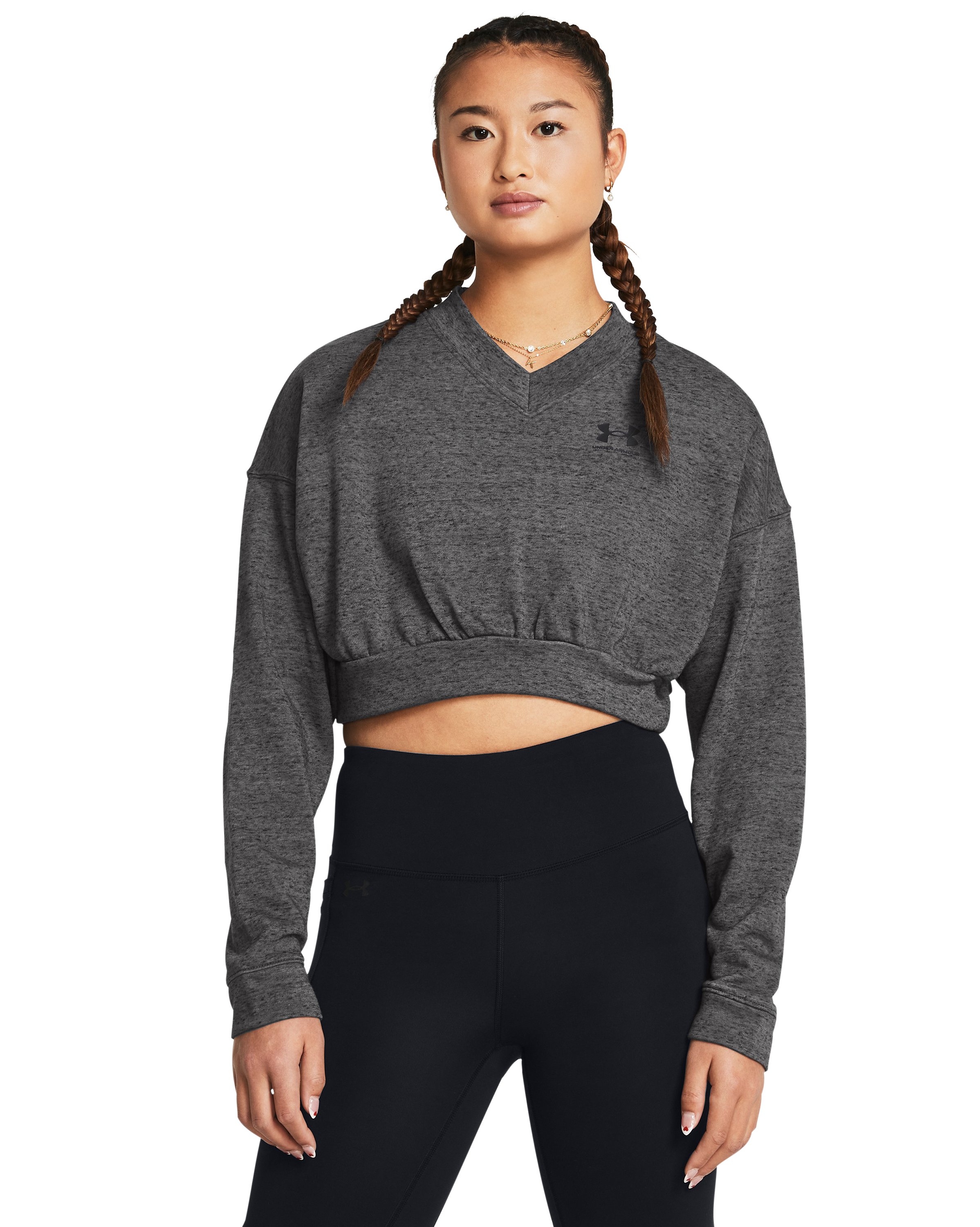 UA Rival Terry Women's Oversized Crop Crew 5