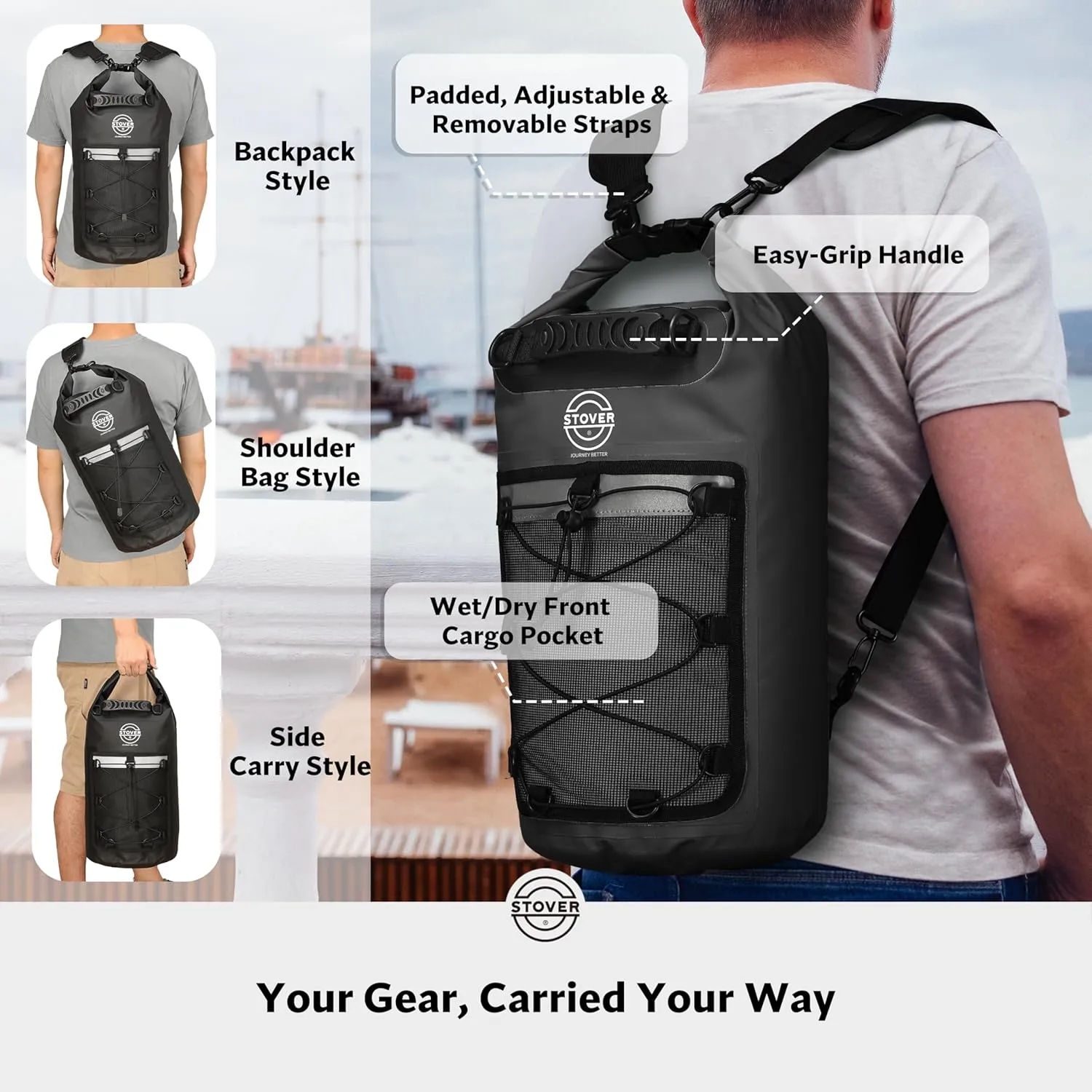 20L Roll Top Backpacks Waterproof Floating Dry Bag 2