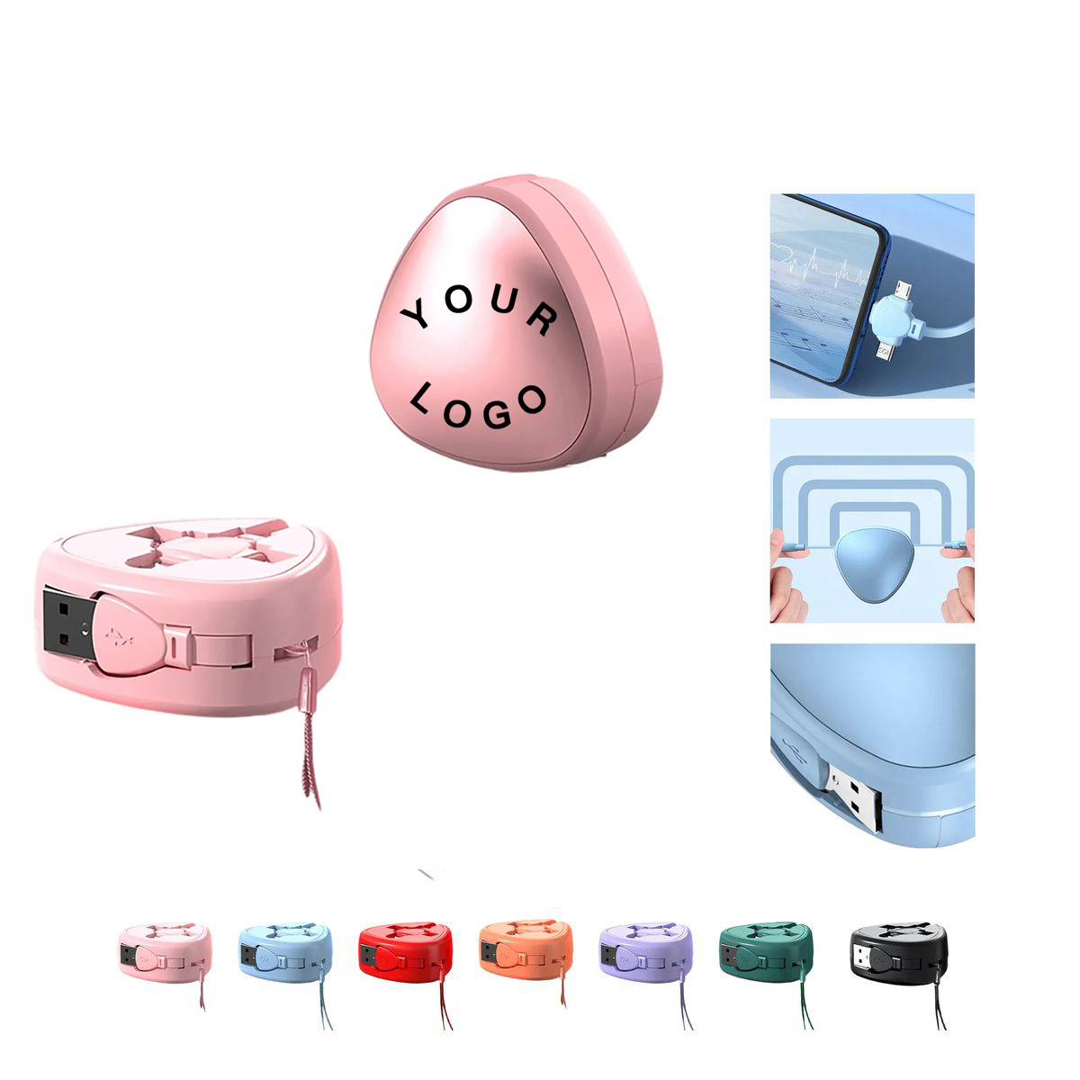 Retractable Charging Cable with Three Ports 5
