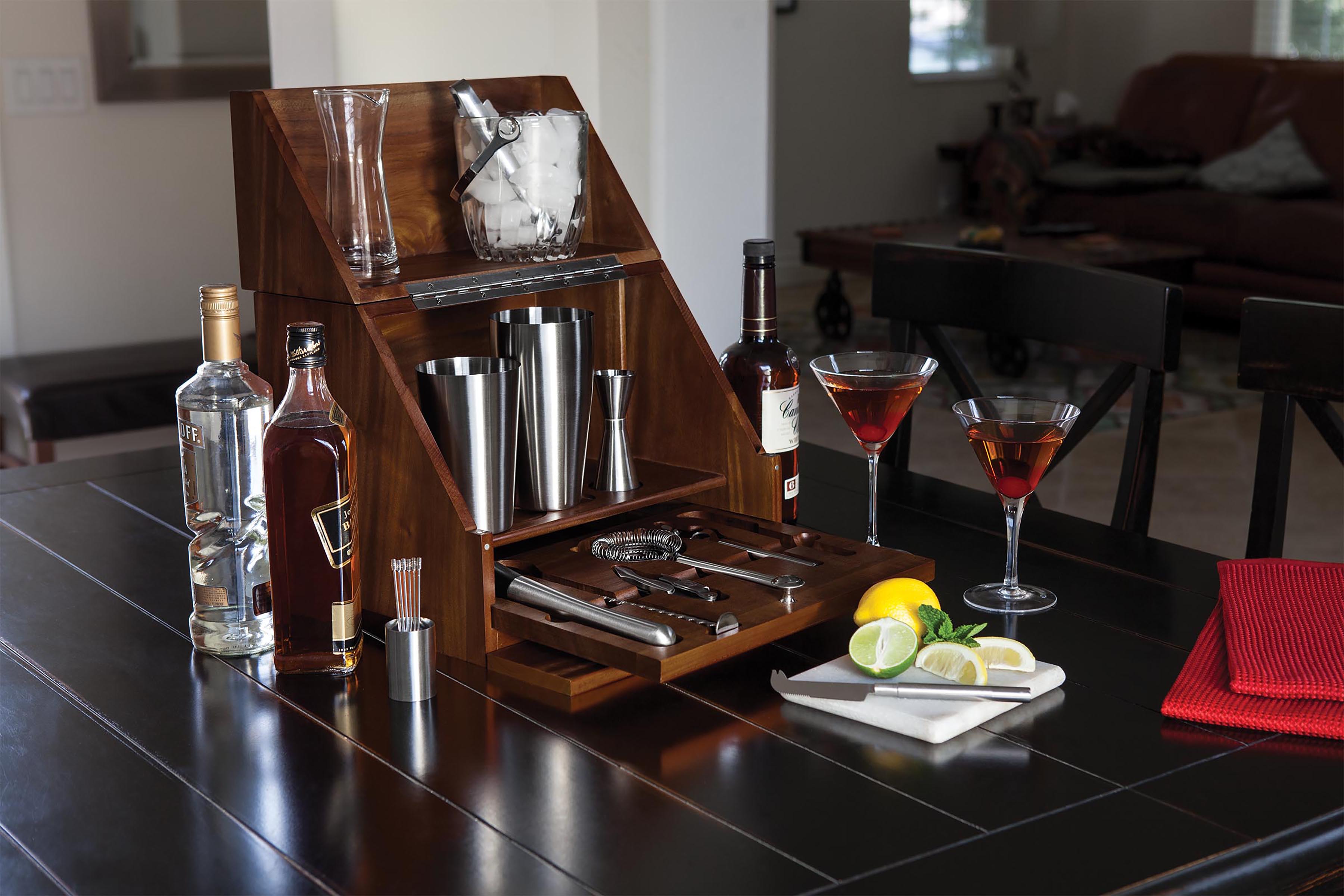 Madison Acacia Tabletop Bar Set 2