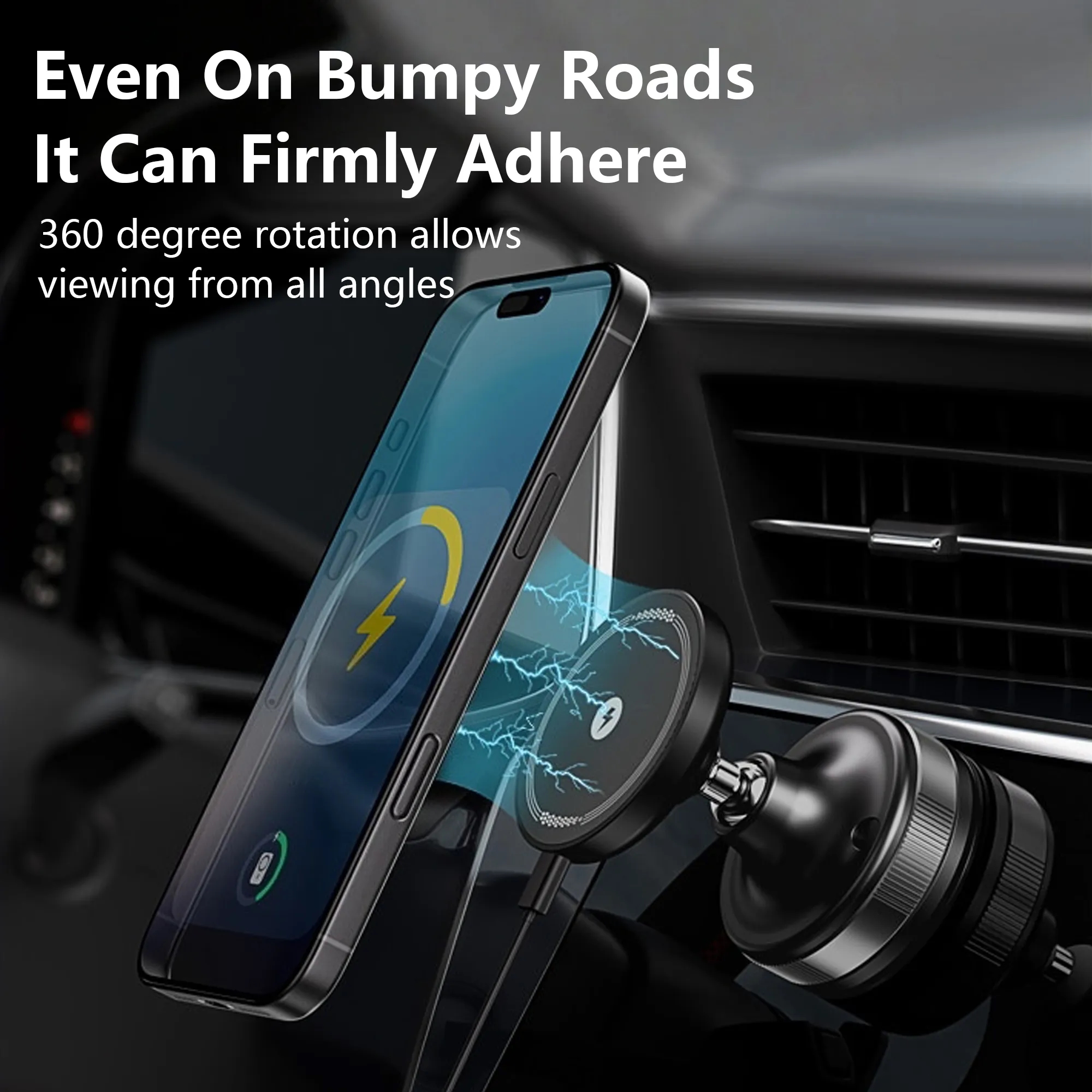 Magnetic Wireless Charging Car Mount 4
