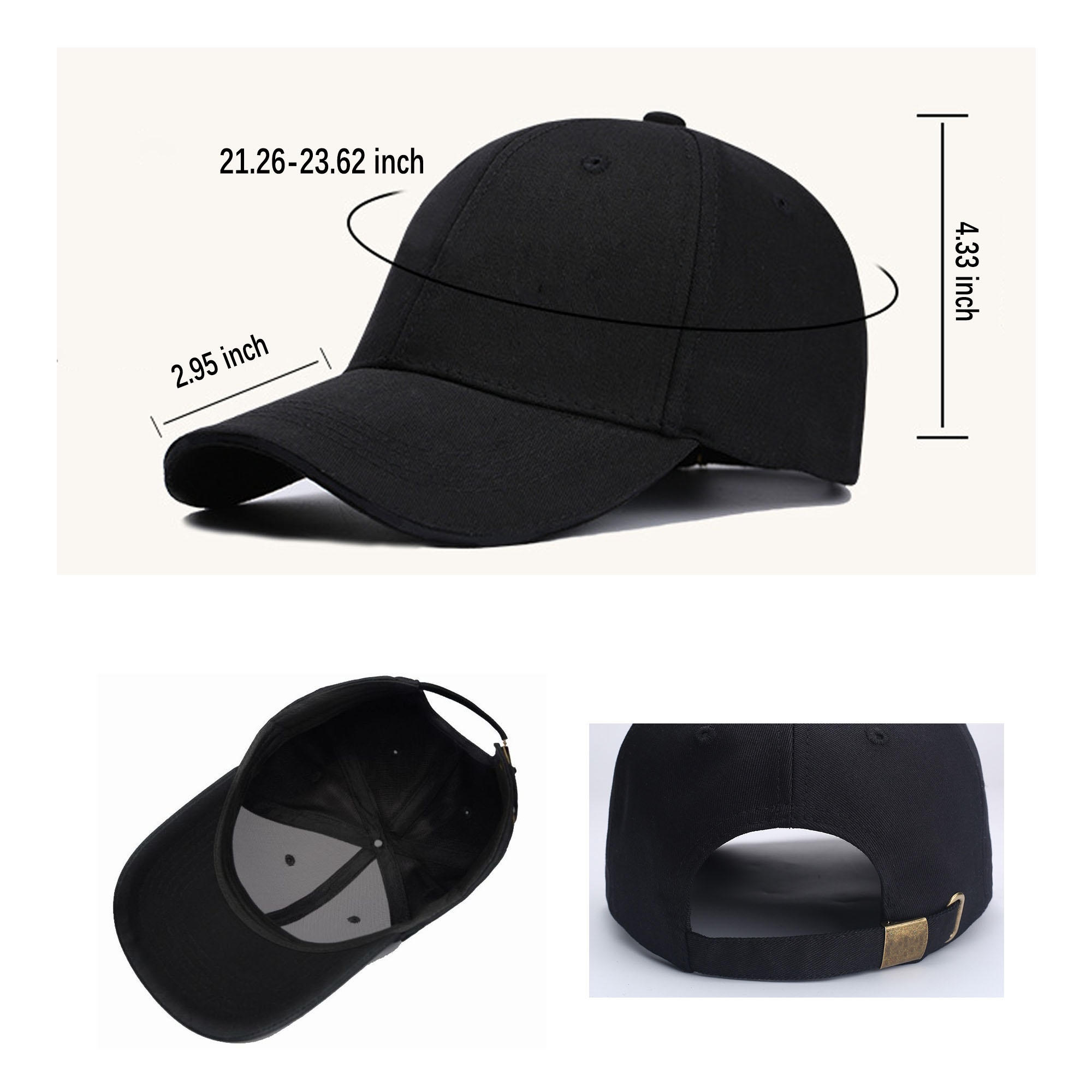 MOQ10 Classic Cotton 6 Panel Baseball Cap 3