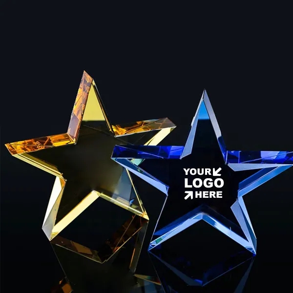 Colored Crystal Star Paperweight 10