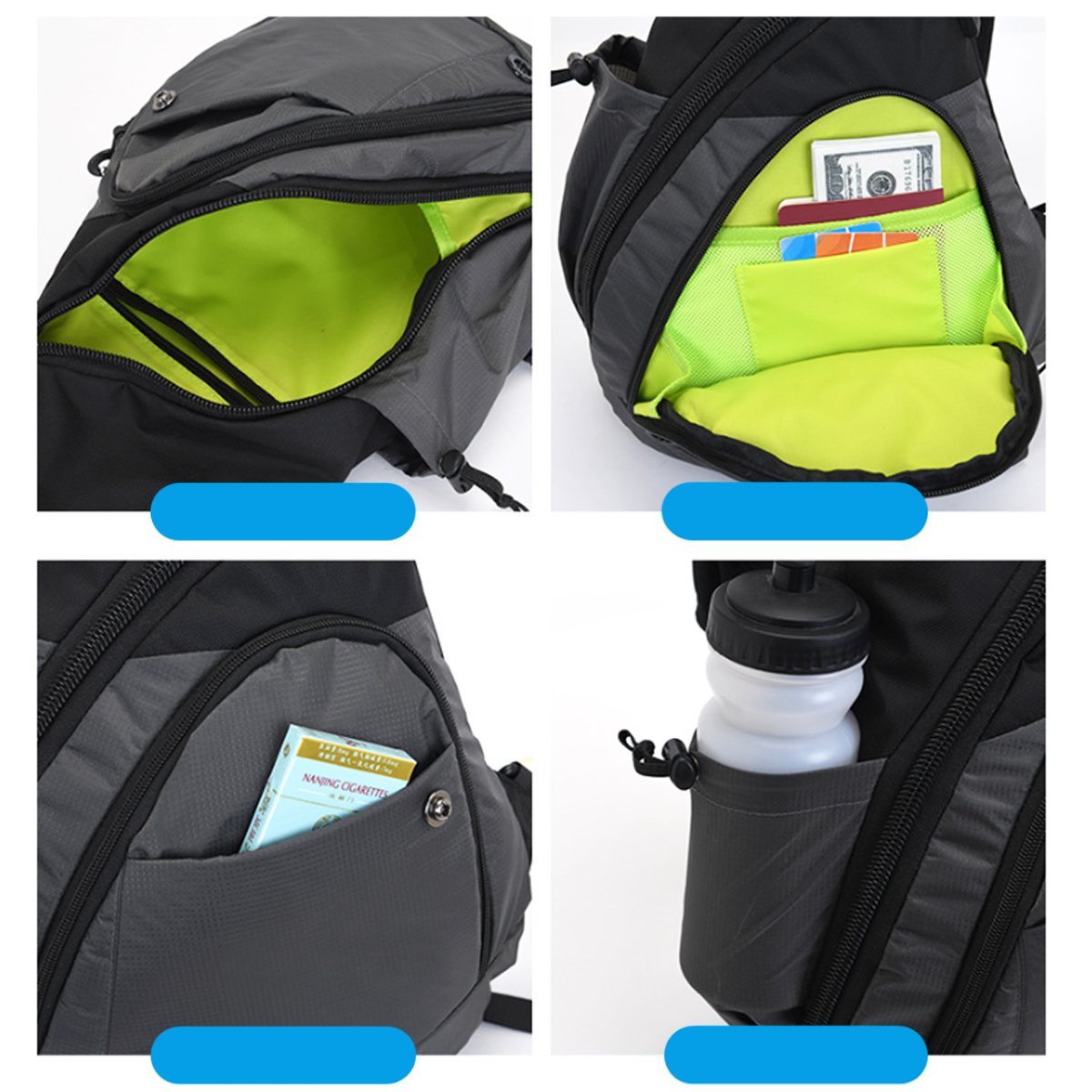 Versatile Sling Chest Bag W/ Water Bottle Pouch 7