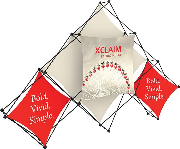 Xclaim 10ft 6 Quad Pyramid Fabric Popup Display Kit 02