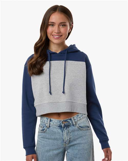 Women's Cropped Fleece Hooded Sweatshirt - BW5404 53