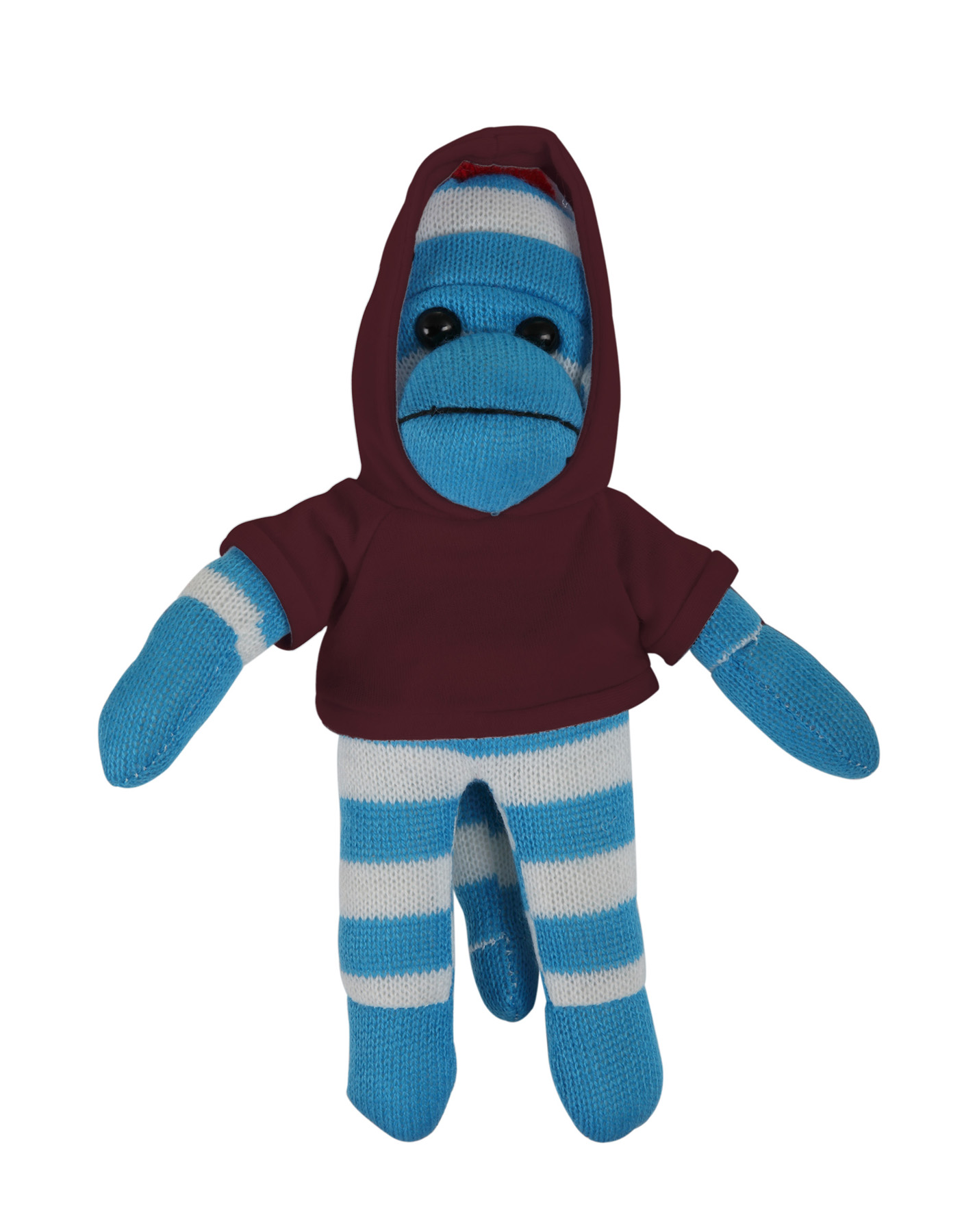 soft plush Blue Sock Monkey with hoodie 19
