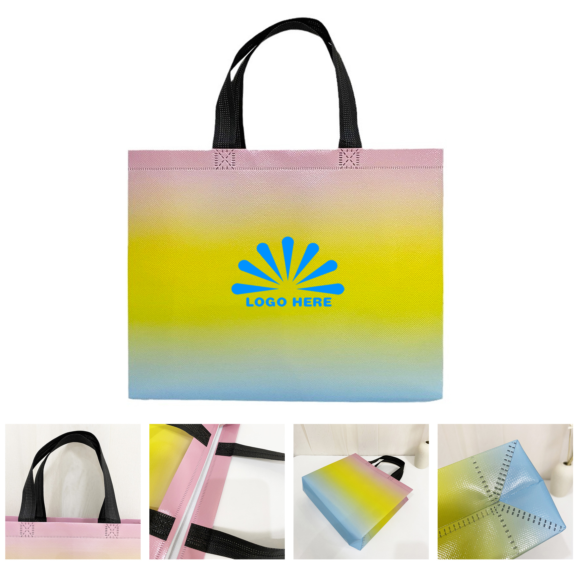 Gradient Color Nonwoven Tote Shopping Bag 3