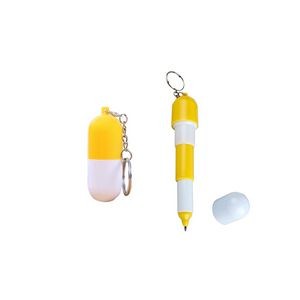 Capsule Shaped Pen With Keychain 2