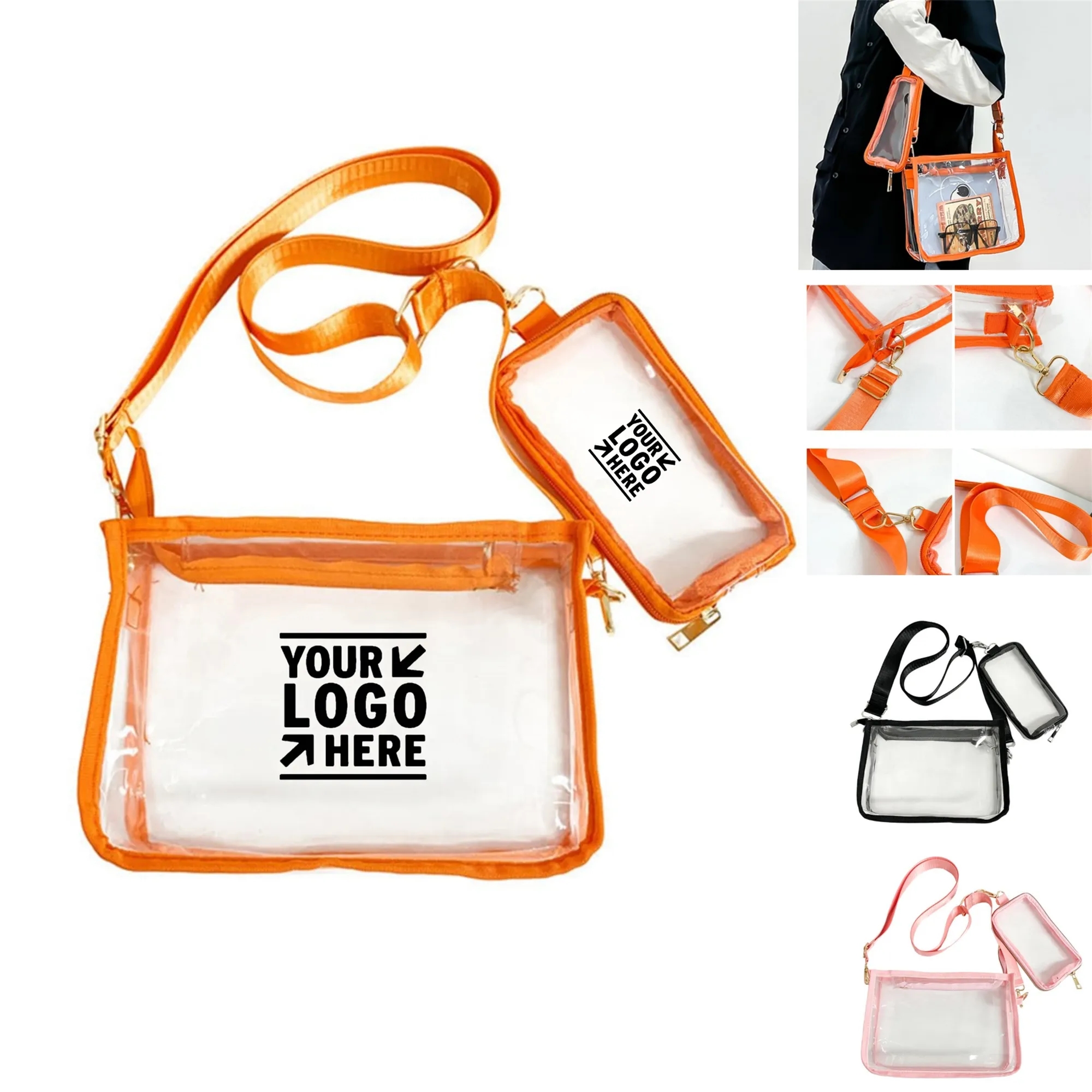 Clear PVC Crossbody Shoulder Bag 1