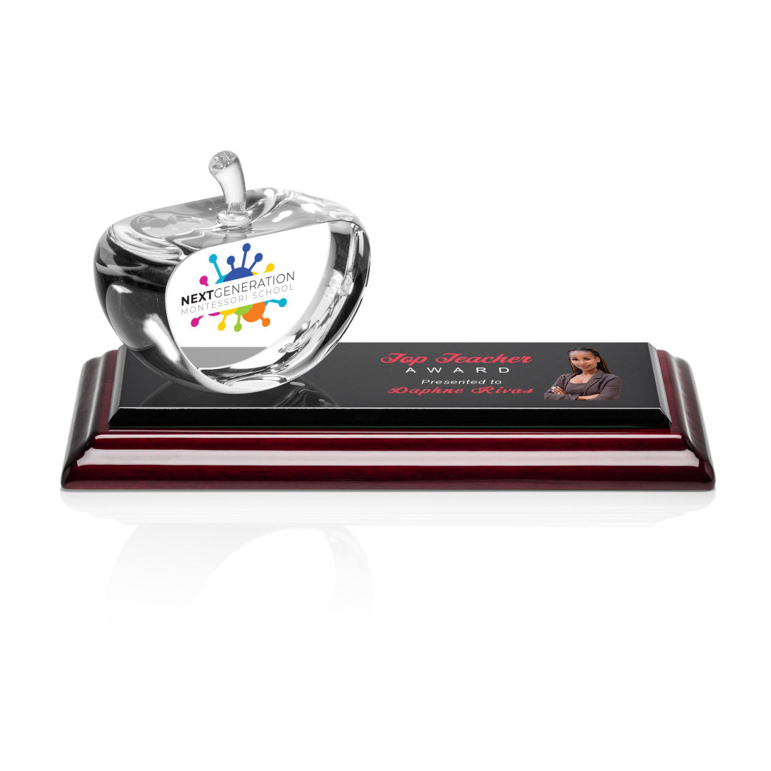Argyle Apple VividPrint™ Award on Base 6