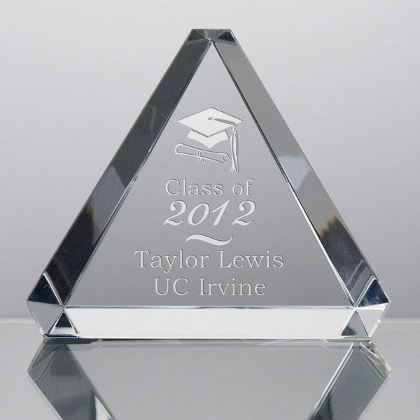 Optical Crystal Triangle Paperweight Award 3