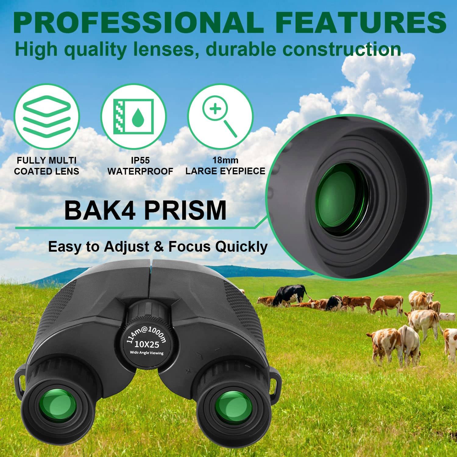 Portable HD Binoculars - Clear View for Outdoor Use 4