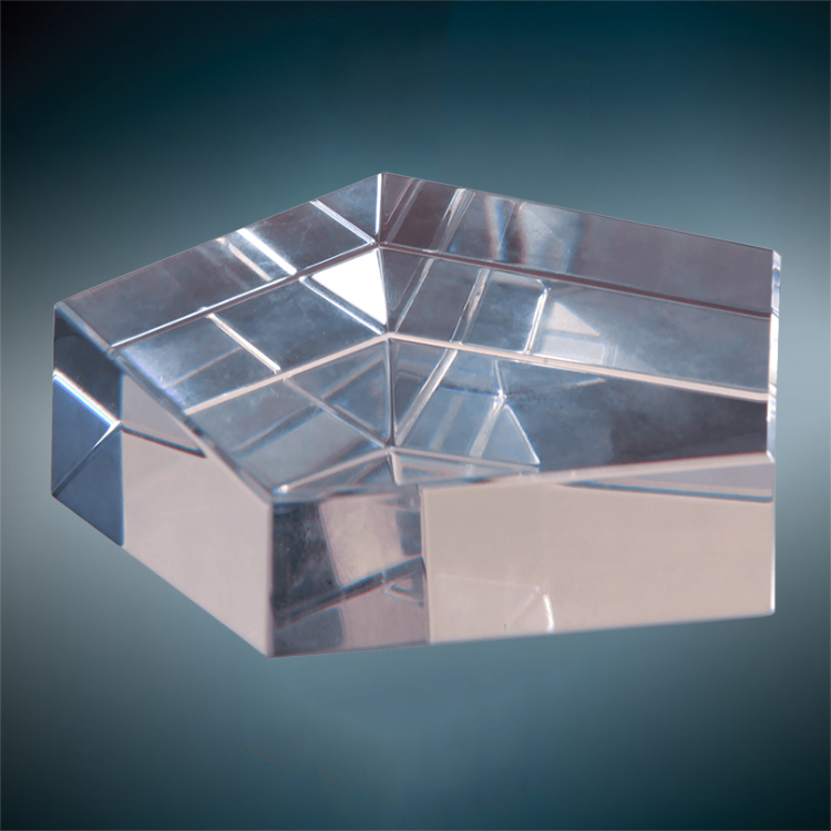 Pentagon Crystal Paperweight 3" 2
