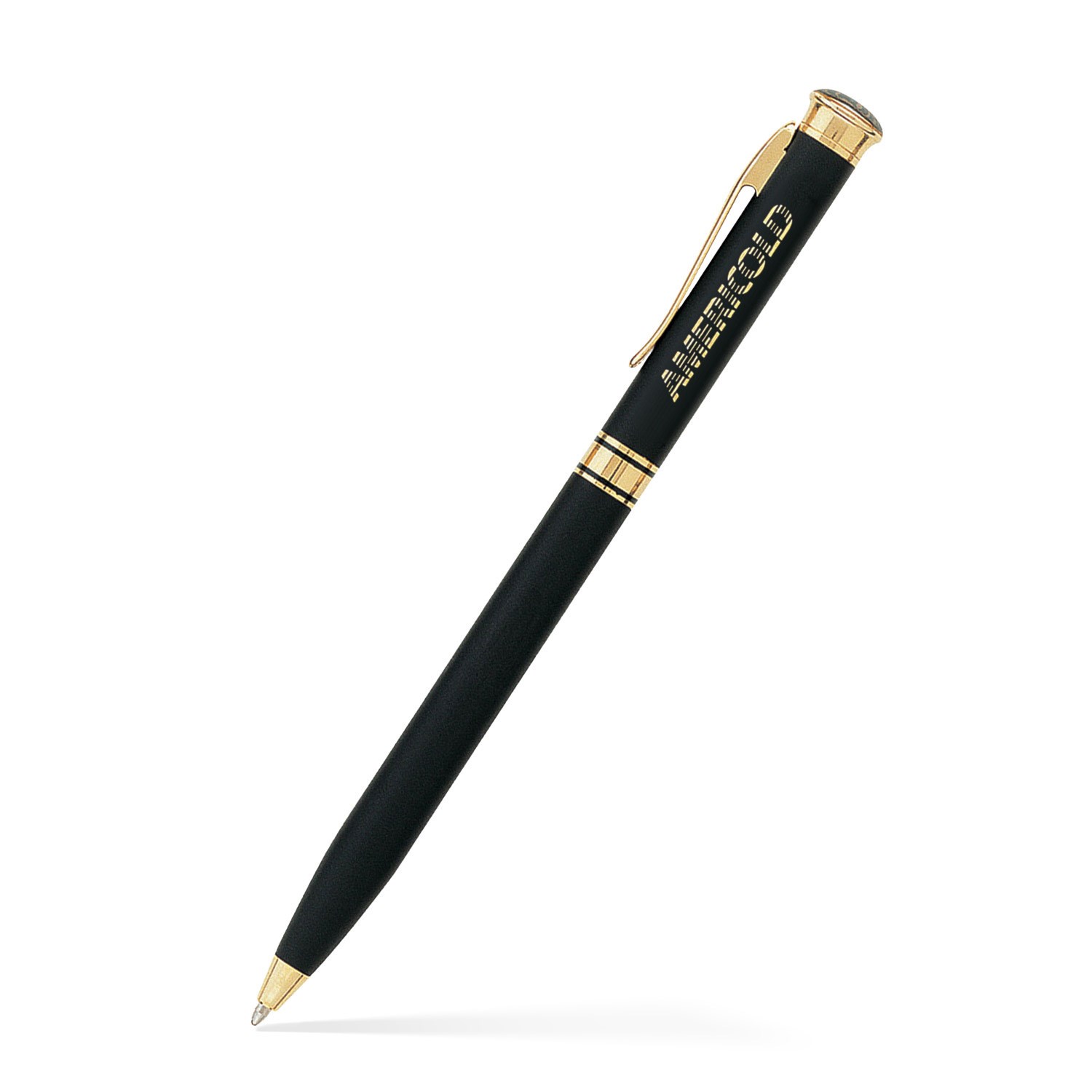 Solid Brass Ballpoint Twist Metal Pen - Black