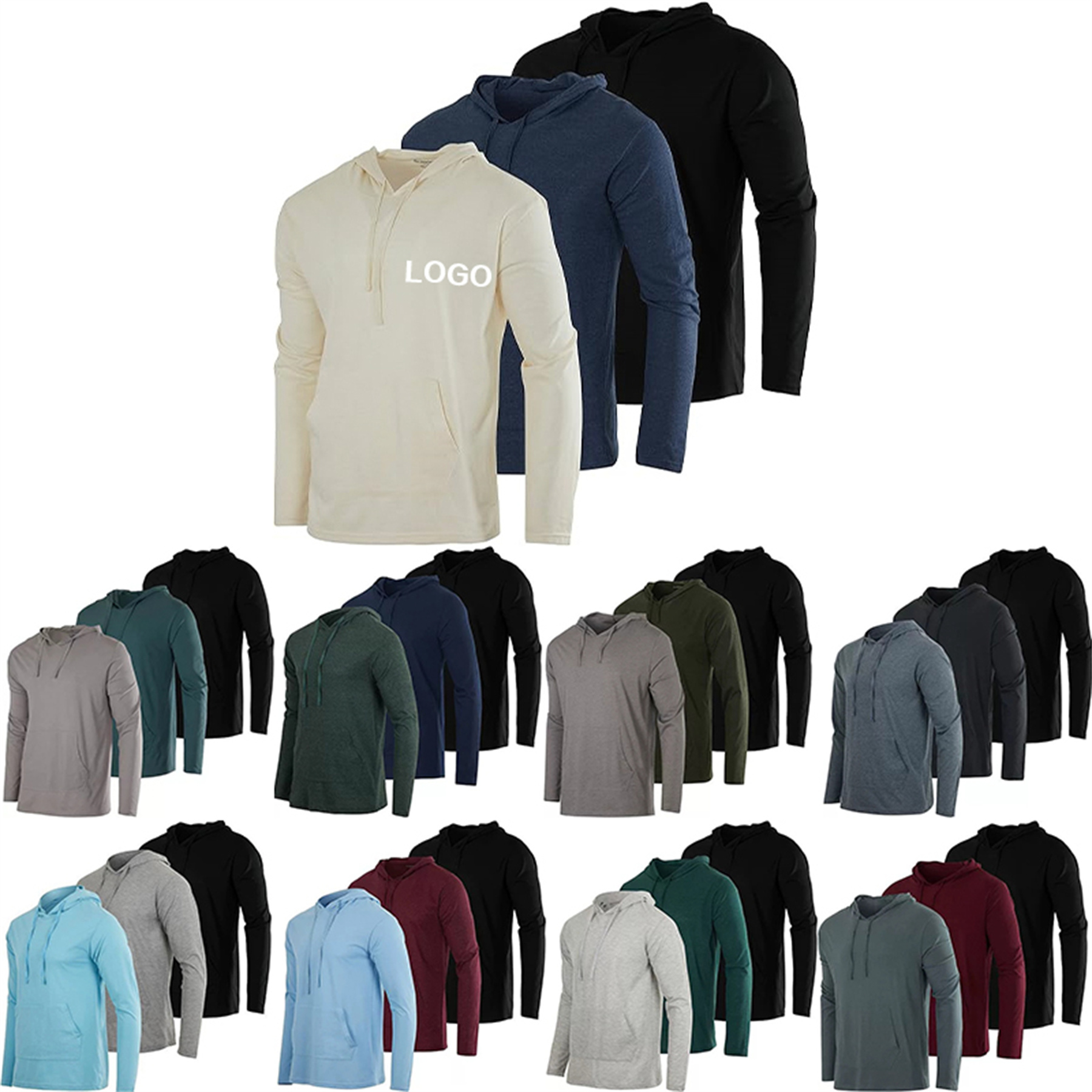 Men's Cotton Drawstring Hoodie, custom hoodie or sweatshirt with logo imprint 7