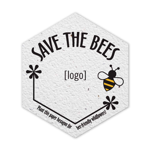 Seed Paper Coaster 3.35x3.9" hexagon 2