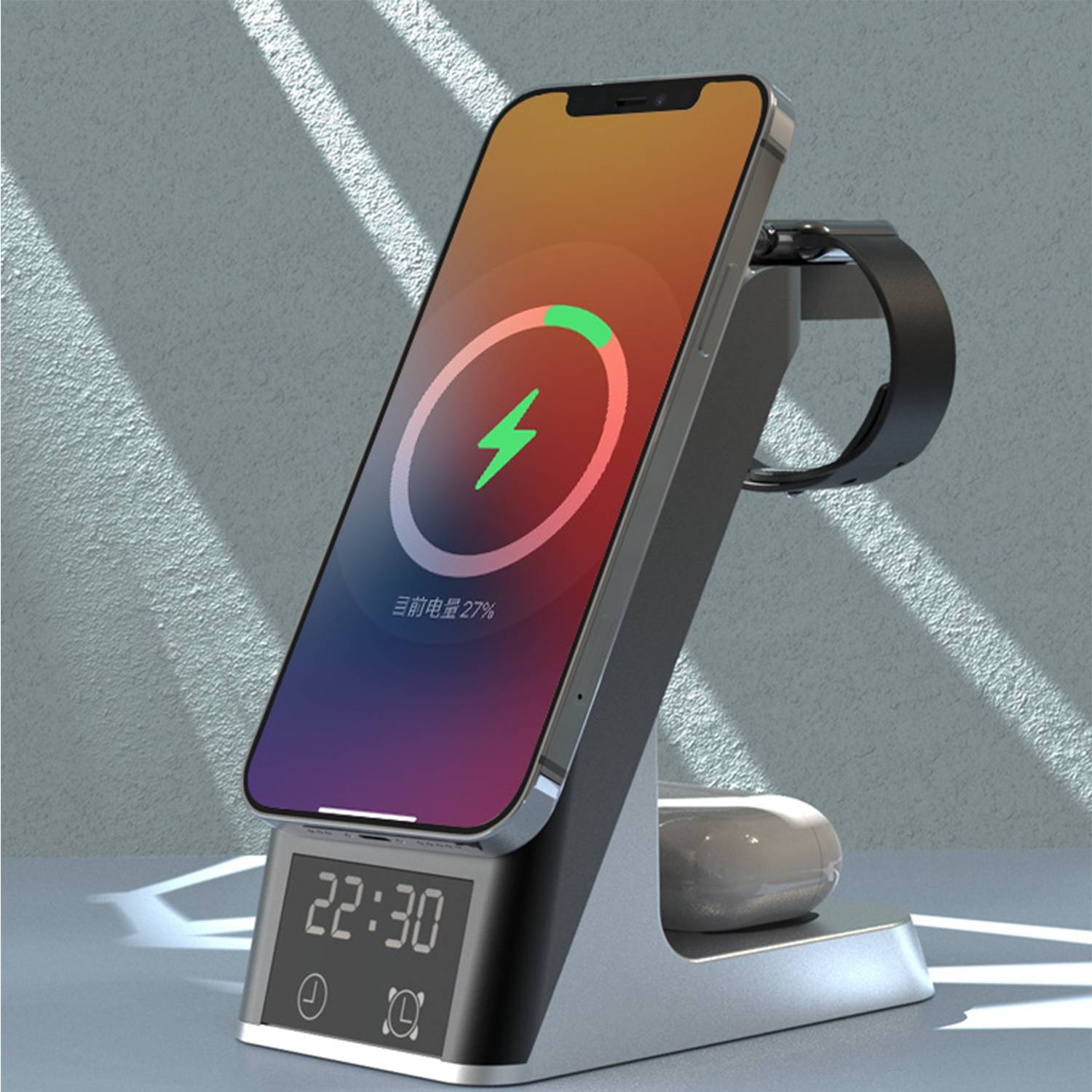 Magnetic Compact Wireless Charger w/ Clock 6