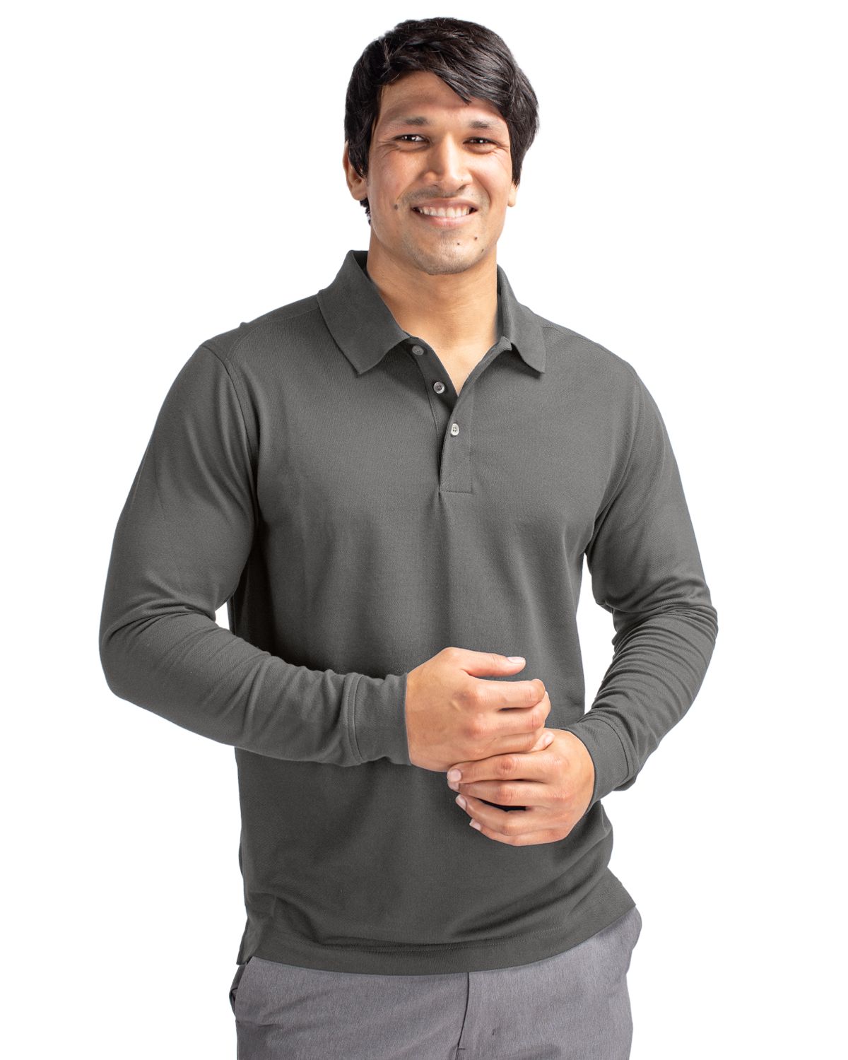 Cutter & Buck Advantage Recycled Cotton-Blend Pique Mens Long Sleeve Polo 21