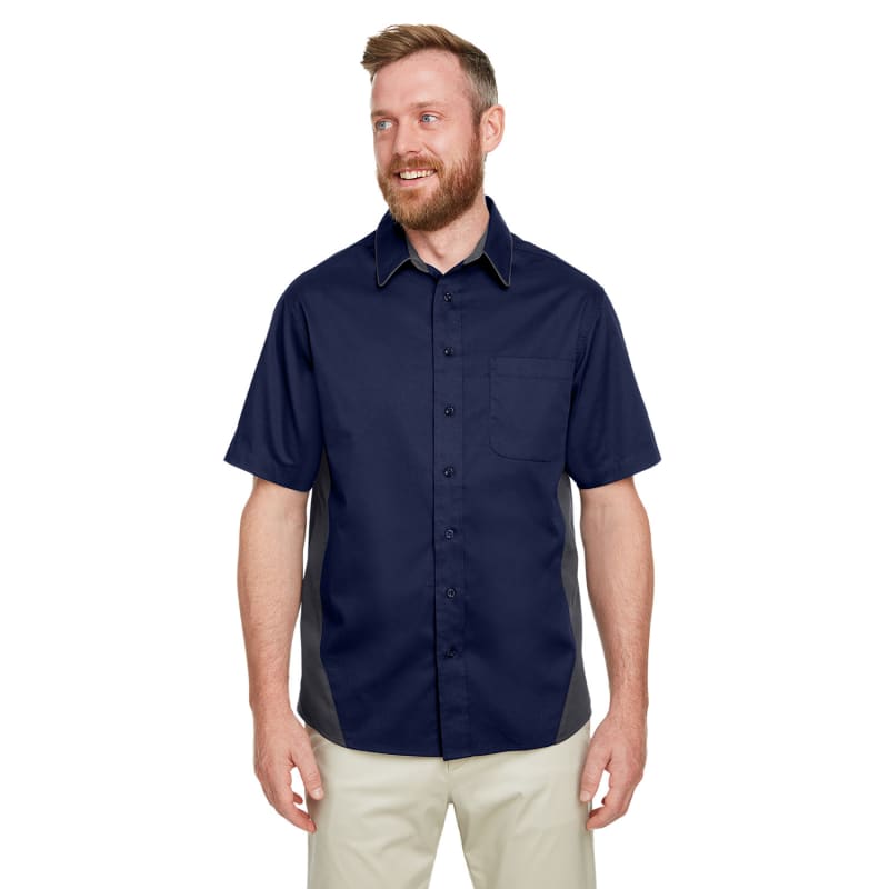Harriton Men's Tall Flash IL Colorblock Short Sleeve Shirt 23