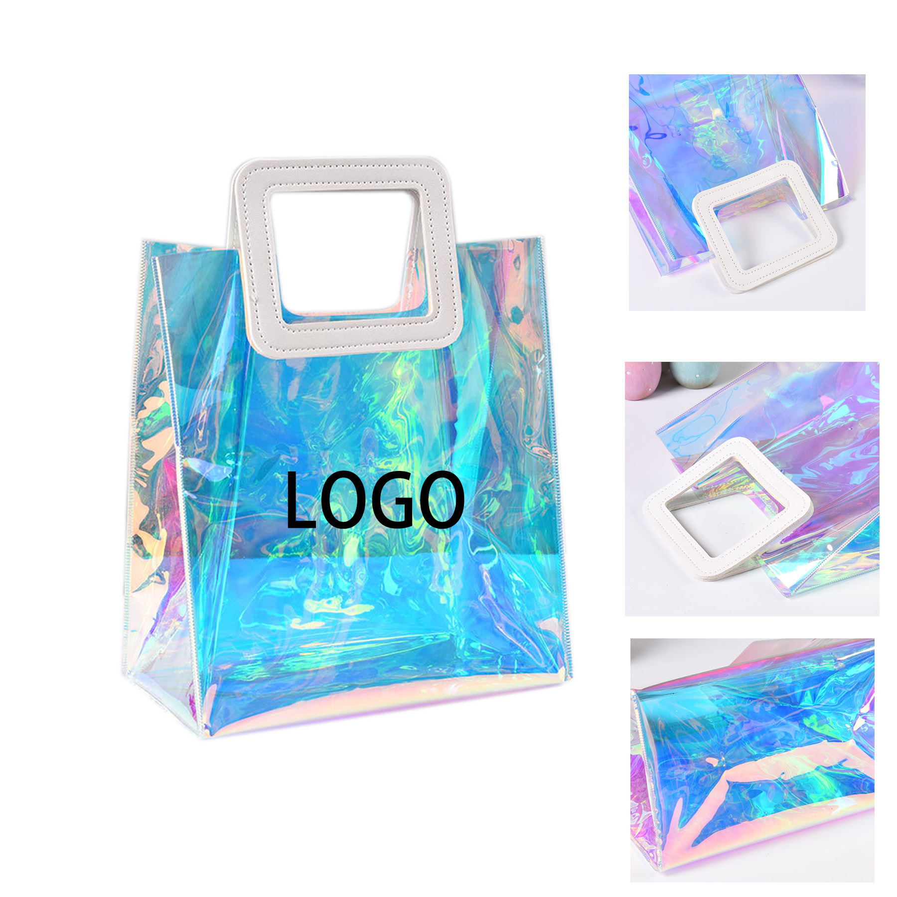 Clear Transparent Laser PVC Shopping Bag Tote 1