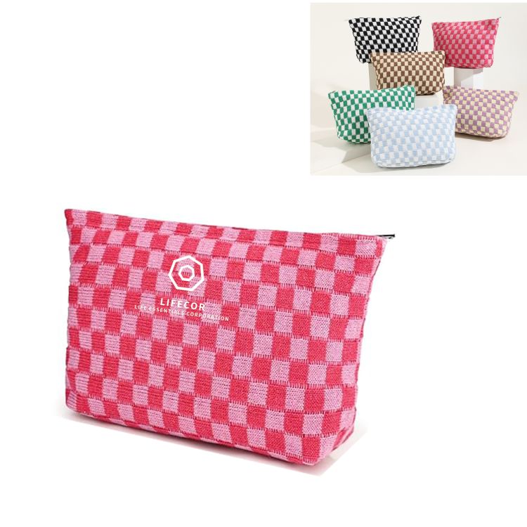 Large Checkered Cosmetic Bag 2