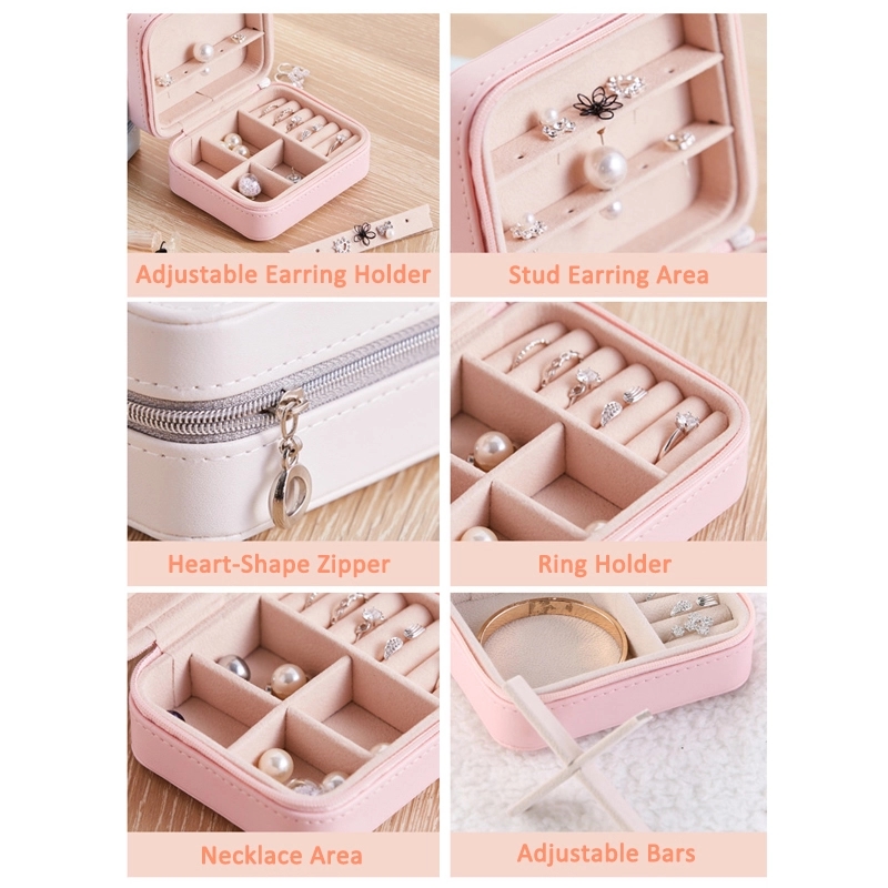 Portable Travel Jewelry Organizer Box & Earring Ring Storage 4