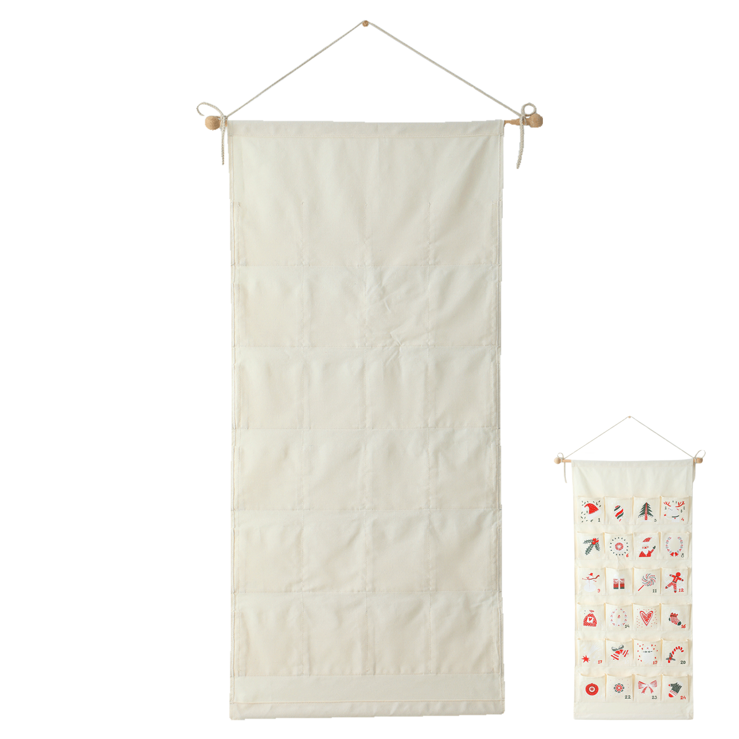24 Pockets Christmas Advent Wall Hanging Calendar 6
