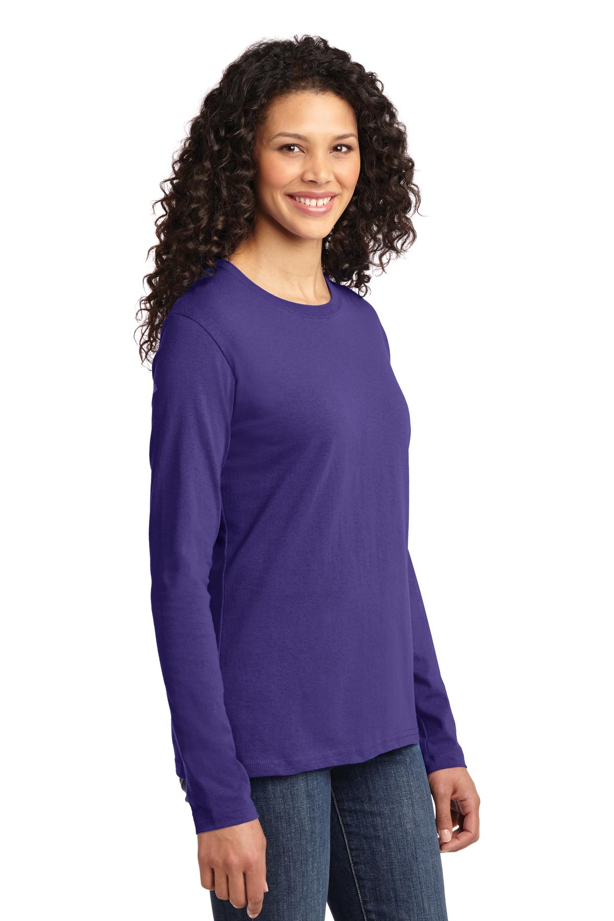 Port & Co Women's Long Sleeve Core Cotton Tee. LPC54LS 86