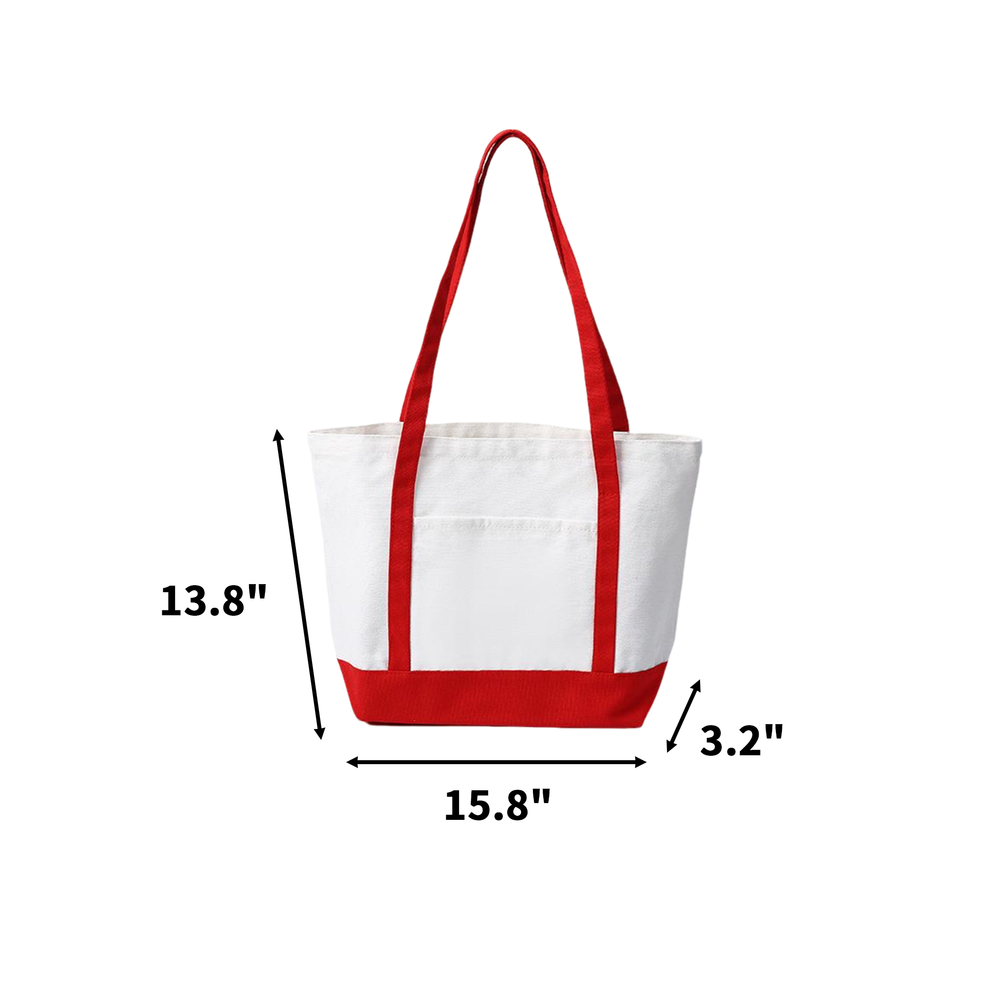 Cotton Canvas Carry Tote With Color Handle And Base, custom tote bag with logo imprint 3