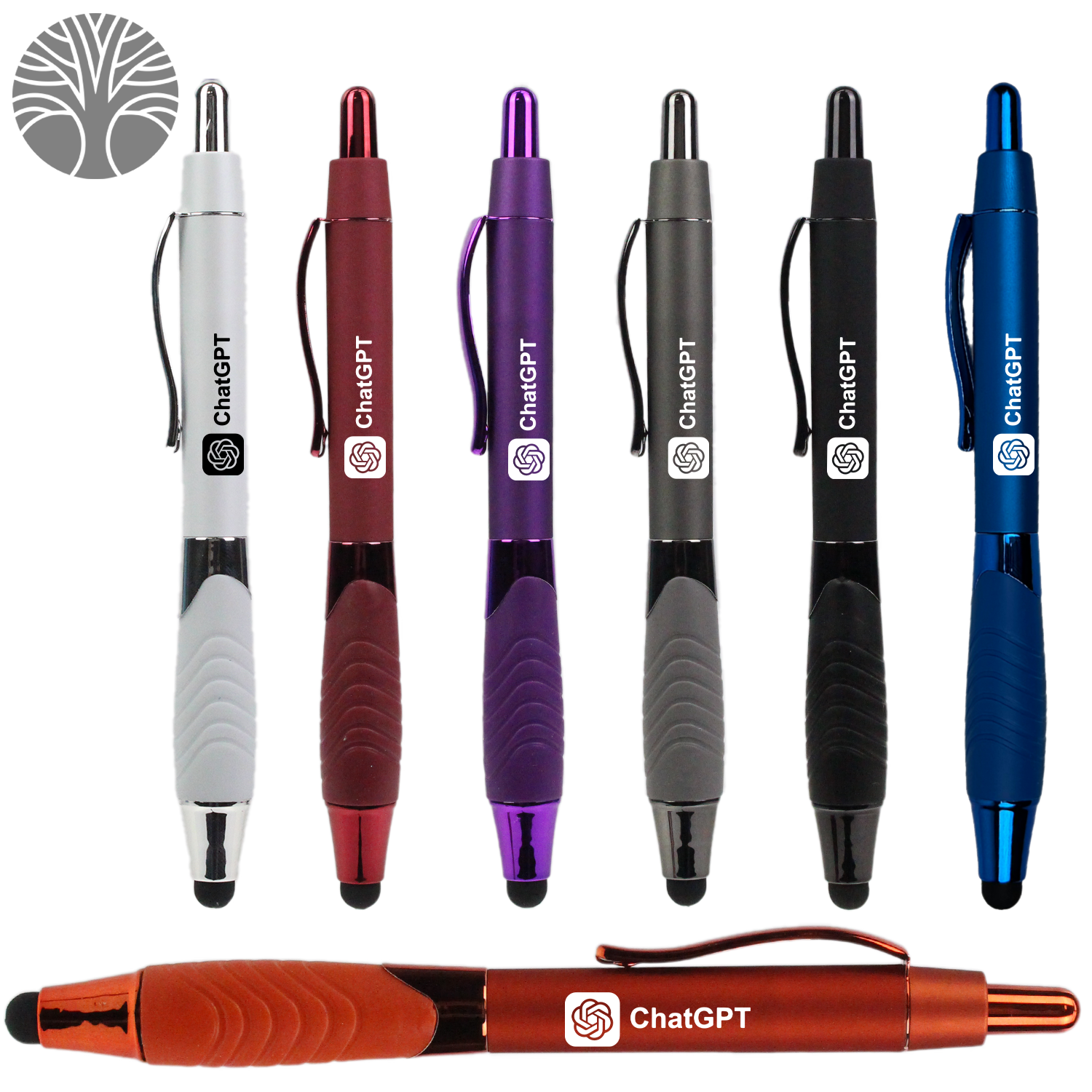 Recycled Rubberized Metallic Pen with Stylus Tip 4