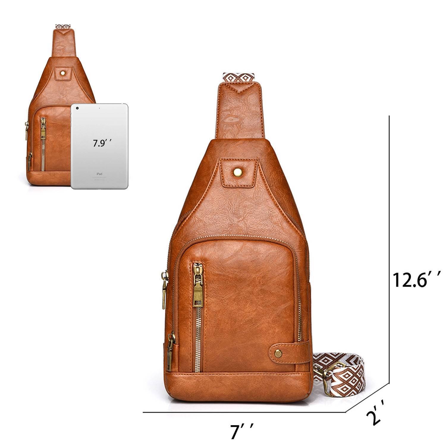 PU Leather Crossbody Chest Bag For Man 2
