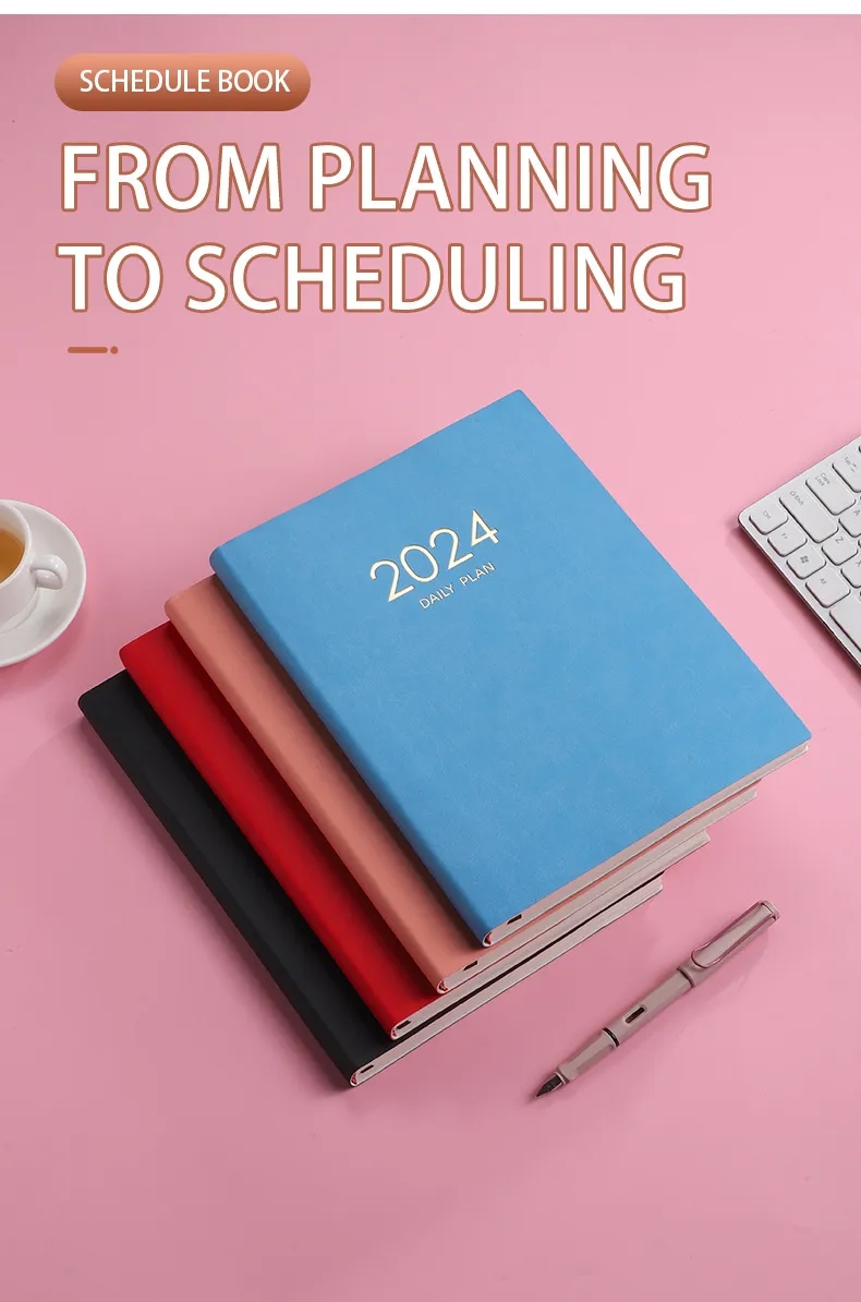 A4 Lined Daily 2025 PU Journal Planner Notebook Thick Page 1
