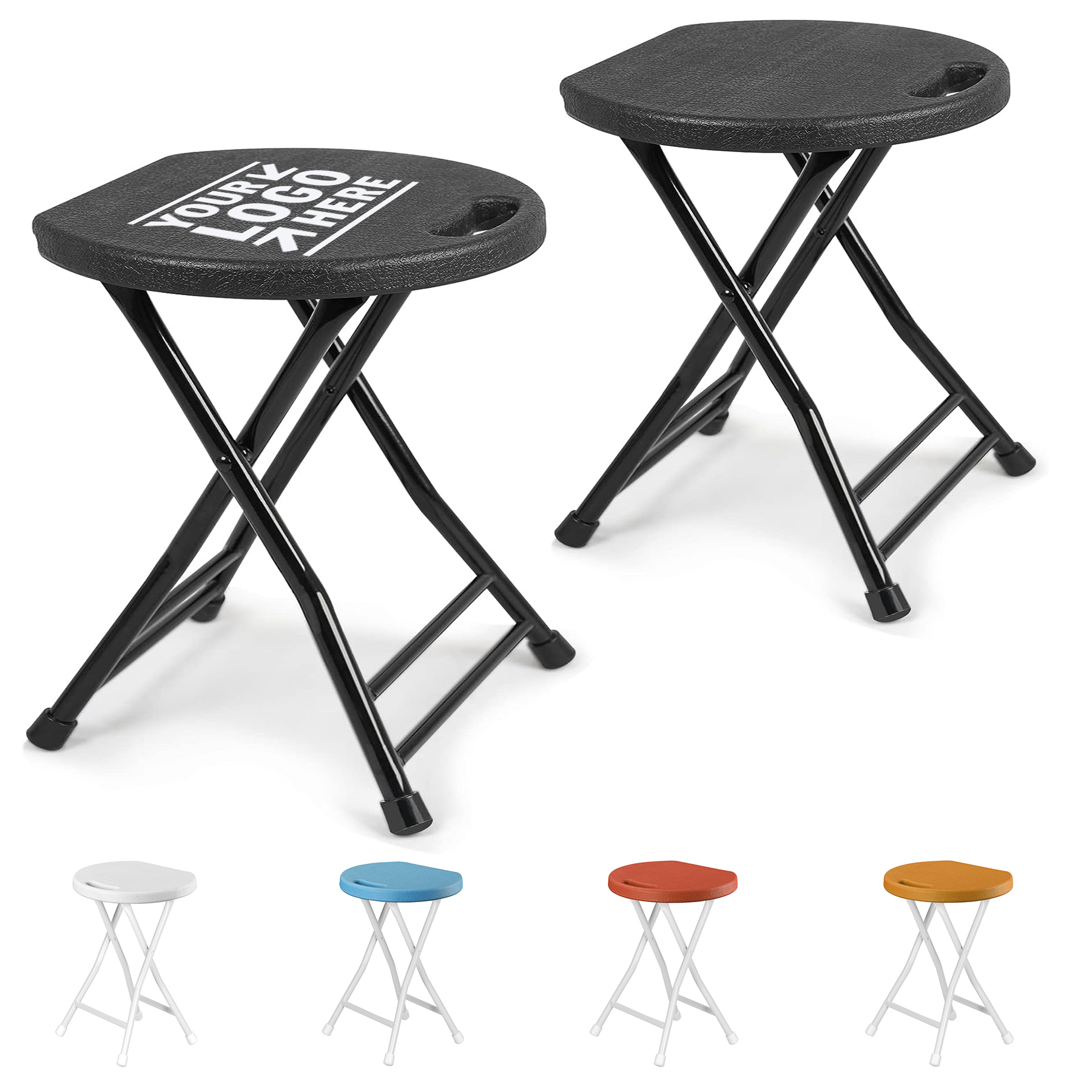 Adult 600 lbs Capacity Non-Slip Feet Indoor Outdoor Foldable Folding Chair Bar Stool With Handle