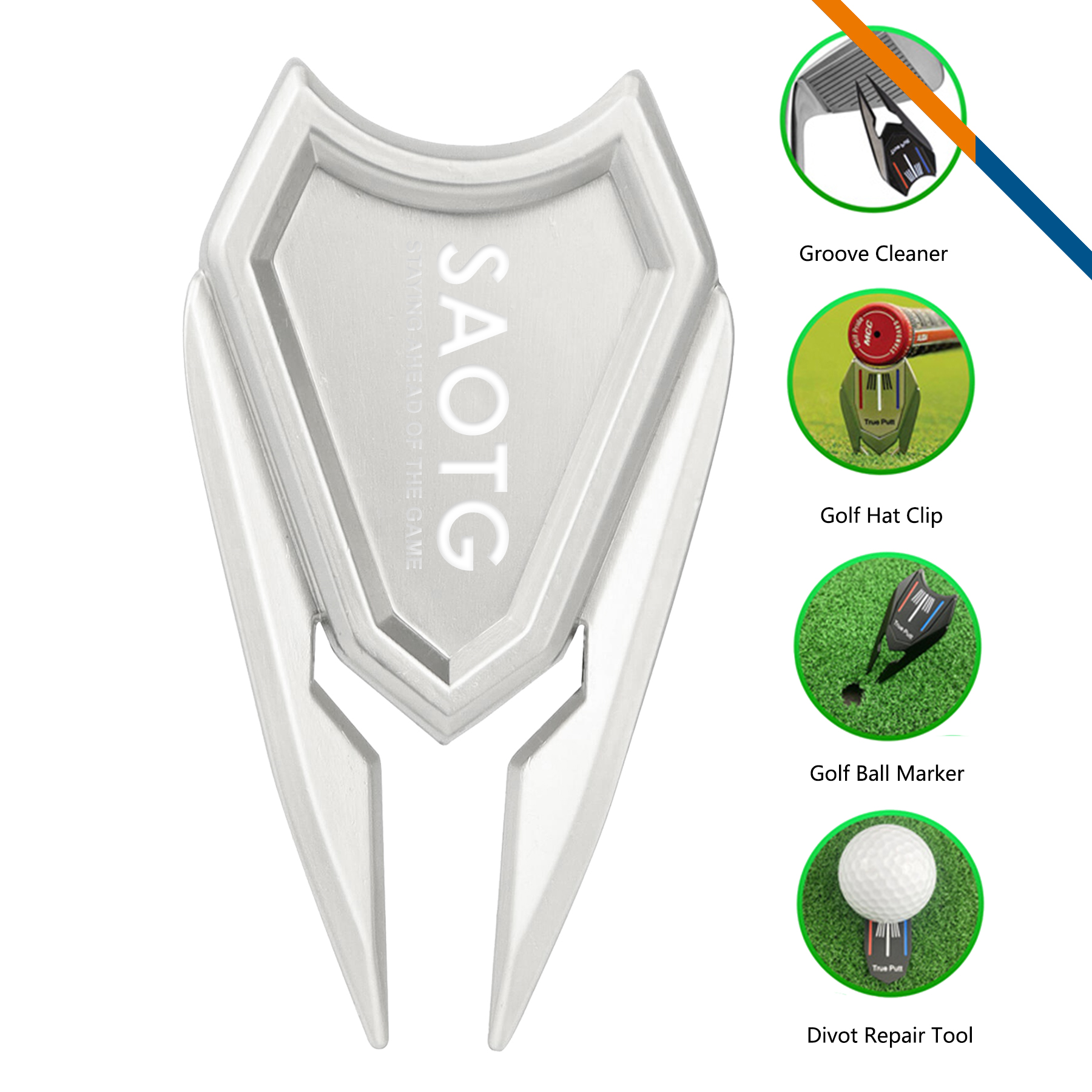 Spaco 5 in 1 Ball Marker Golf Divot Tool 14