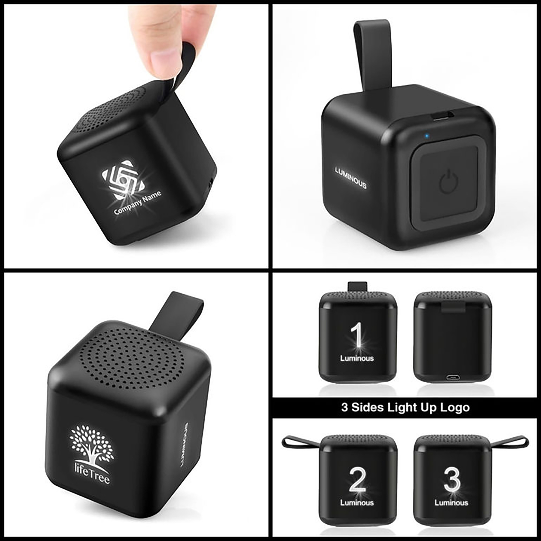 Super Bass Portable Music Box Speaker Mini Led Light Up Logo 5